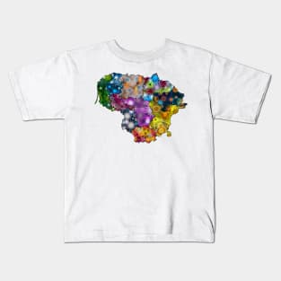 Spirograph Patterned Lithuania Counties Map Kids T-Shirt